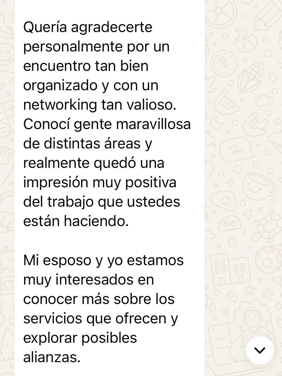 Screenshot of a real attendee message about Alto Circle Miami 2025
